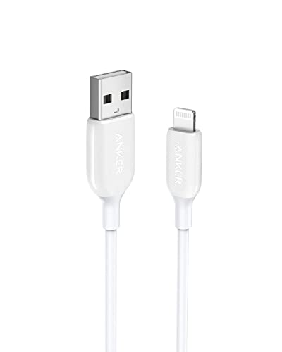 Anker iPhone Ladekabel,Powerline III Lightning Kabel 90 cm lang, extrem strapazierfähig, MFi-zertifiziertes Ladekabel für iPhone X, Xs, Xr, Xs Max, 8, 8 Plus, 7, 7 Plus, 6, 6 Plus und mehr (in Weiß), 0.9m