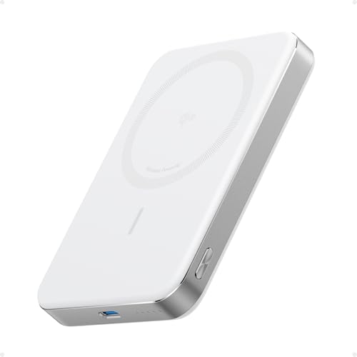 Anker MagGo Powerbank, Ultra-schlankes 10.000mAh magnetisches Akkupack, Qi2-zertifiziert, portabel, 15W Ultra-schnelles MagSafe-kompatibles Ladegerät, ergonomisches Design, nur für iPhone 15/14/13/12