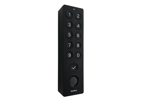 tedee Keypad PRO biometrisches Tastenfeld für smartes Türschloss | Öffnen und Schließen per Fingerabdrucksensor oder PIN-Code | Schwarz