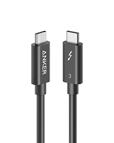 Anker Thunderbolt 3 Kabel 50cm,USB C auf USB C,unterstützt 100W superschnelles Laden und Rapide Datenübertragung,für iPhone 16/15 Serie, MacBook Pro/Air, iPad Pro/Air, Pixel, Huawei, Matebook usw.