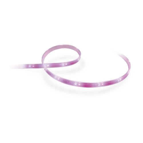 Philips Hue White & Color Ambiance Lightstrip Plus Basis-Set V4 (2 m), dimmbarer LED Streifen für das Hue Lichtsystem mit 16 Mio. Farben, smarte Lichtsteuerung über Sprache oder App