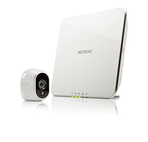 Arlo HD WLAN Überwachungskamera, 1er Set, kabellos, Innen / Aussen, Bewegungsmelder, Nachtsicht, Smart Home, CCTV, wetterfest, VMS3130, Weiß