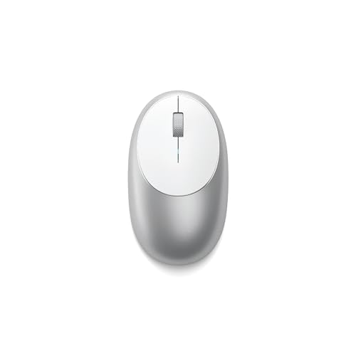 SATECHI Aluminium M1 kabellose Bluetooth-Maus mit wiederaufladbarem Typ-C-Anschluss – Für M2/M1 MacBook Pro/Air, M2/M1 iPad Pro/Air, M2 Mac Mini, iMac M1 und mehr (Silber)