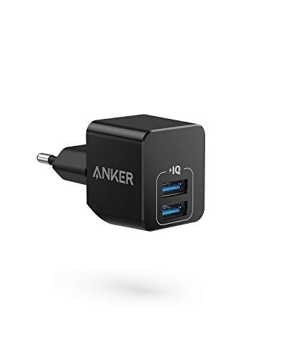 Anker PowerPort Mini Duales Wandladegerät, Extrem kompaktes USB-Ladegerät, 2,5A Leistung für iPhone XS/XS Max/XR/X / 8/7 / 6 / Plus, iPad Pro/Air 2 / Mini 4, Samsung, usw. (Schwarz)