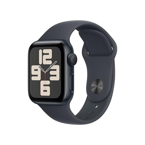 Apple Watch SE (2. Generation) GPS 40 mm Smartwatch mit Aluminiumgehäuse in Mitternacht und Sportarmband in Mitternacht (S/M). Fitness und Schlaftracker, Unfallerkennung, Herzfrequenzmesser