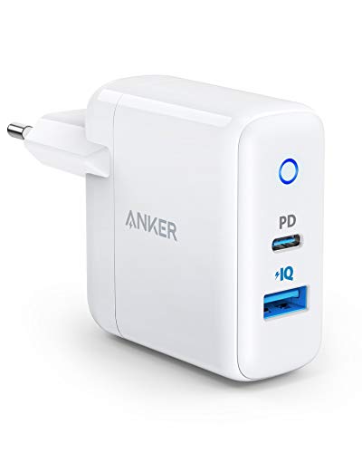 Anker USB C Ladegerät, PowerPort PD 2 Wandladegerät 30W Dual Port mit 18W Power Delivery für iphone 11/11 Pro/11 Pro max/XS Max/XR/XS/X/ 8,iPad Pro 2018 und mit 12W PowerIQ für Samsung S9/S9+/S8 usw.