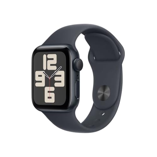 Apple Watch SE (2. Generation) GPS 40 mm Smartwatch mit Aluminiumgehäuse in Mitternacht und Sportarmband in Mitternacht (S/M). Fitness und Schlaftracker, Unfallerkennung, Herzfrequenzmesser