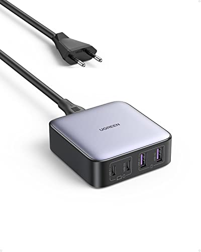 UGREEN Nexode 65W USB C Ladegerät GaN USB C Netzteil 4 Port PD Charger Tischladegerät kompatibel mit MacBook Pro/Air, iPad Pro/Air, iPhone 16 Pro Max/16/15 Pro/Pro Max, Galaxy S24 Ultra, S23