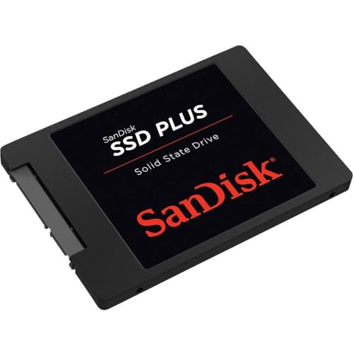 SanDisk SSD Plus interne SSD Festplatte 480 GB (schnelleres Hoch,-Herunterfahren und Laden, Lesegeschwindigkeit 535 MB/s, Schreibgeschwindigkeit 445 MB/s, stoßfest), Festkörper-Laufwerk