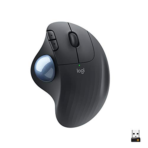 Logitech ERGO M575 Wireless Trackball Maus - Einfache Steuerung mit dem Daumen, flüssige Bewegungen, ergonomisches Design, für Windows, PC & Mac mit Bluetooth- & USB-Funktion - Graphite