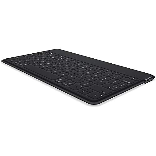 Logitech Keys-to-Go Kabellose Tablet-Tastatur, Bluetooth, iOS-Sondertasten, Ultraleicht & Geräuschlos, 3-Monate Akkulaufzeit, Fürs Tablet und Smartphone, Deutsches QWERTZ-Layout - Schwarz