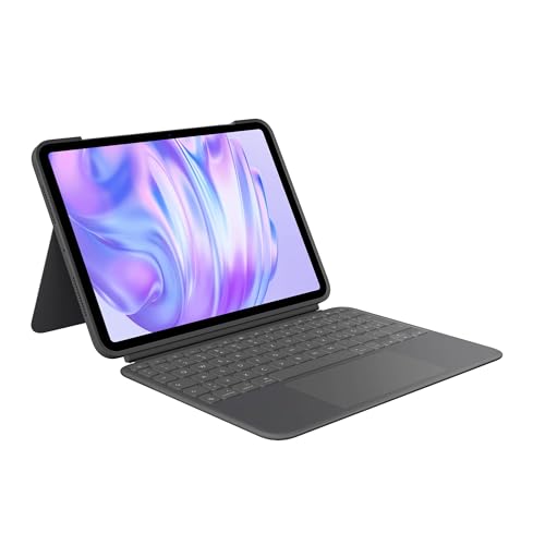 Logitech Combo Touch iPad Pro 11 Zoll (M4) (2024) Tastatur-Case – Abnehmbare Tastatur mit Hintergrundbeleuchtung und Halterung, Komfortables Tippen, Multi-Use-Modus, Deutsches QWERTZ - Graphit