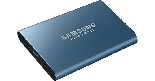 Samsung T5 500 GB USB 3.1 Gen 2 (10 Gbps, Type-C) External Solid State Drive (Portable SSD) Alluring Blue (MU-PA500B)