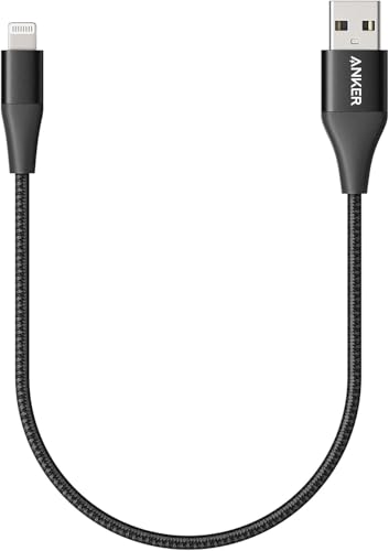 Anker 551 USB-A auf Lightning-Kabel (0,3 m), MFi-zertifiziertes iPhone-Kabel für einwandfreie Kompatibilität mit iPhone 13, 13, Pro, 12, Pro, Max, 12, 11, X, XS, XR, 8 Plus und mehr (schwarz)