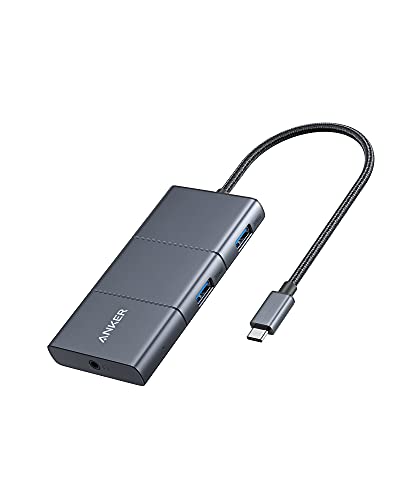 Anker PowerExpand 6-in-1 USB-C Hub, Adapter 4K@60Hz HDMI, 100W Power Delivery, 10 Gbps USB-C & 2 USB-A Datenports, SD Speicherkartenleser, 3.5mm Audio, kompatibel mit MacBook Air, MacBook Pro, XPS