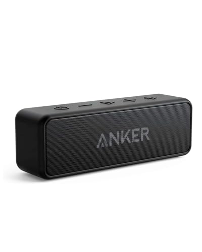 Anker SoundCore 2 Bluetooth Lautsprecher, Enormer mit Dualen Bass-Treibern, 24h Akku, Verbesserter IPX7 Wasserschutz, Kabelloser, für iPhone, galaxy usw.(Schwarz)