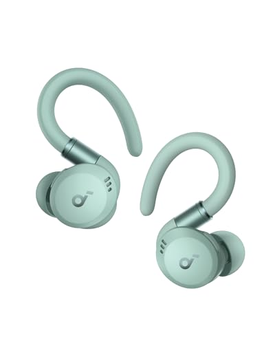 soundcore von Anker Sport X20, kabellose Workout Kopfhörer, drehbare und ausziehbare Ohrhaken, Geräuschunterdrückung, tiefer Bass, IP68 wasserdicht, schweißfest, staubdicht, 48h Play, Sport Kopfhörer