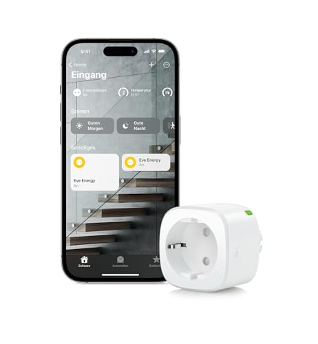 Eve Energy (Matter) – Smarte Steckdose, Matter & Thread, TÜV-zertifiziert, Stiftung Warentest: gut, funktioniert mit Apple Home, Alexa, Google Home, SmartThings, Thread Border Router erforderlich