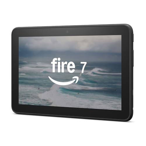 Fire 7-Tablet, 7-Zoll-Display, 16 GB, neuestes Modell (2022), schwarz Mit Werbung