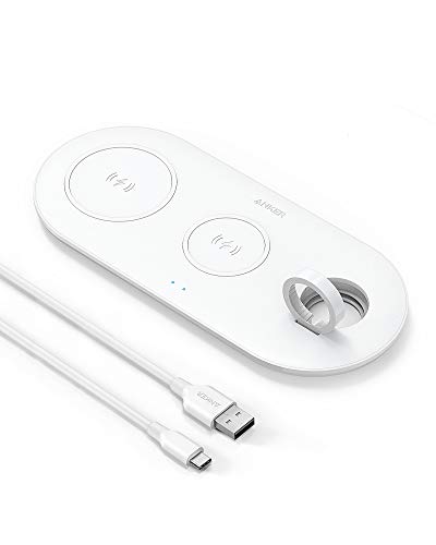 Anker PowerWave 3-in-1 Ladestation, Qi-zertifiziertes Ladepad für Apple Watch, geeignet für iPhone 12, 12 Mini, 12 Pro, SE, AirPods Pro (Watch Ladekabel & Netzteil notwendig, Nicht inklusive)