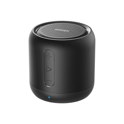 Anker Soundcore mini Bluetooth Lautsprecher mit 15 Stunden Spielzeit, Fantastischer Sound, 20 Meter Bluetooth Reichweite, FM Radio und intensiver Bass(Schwarz)