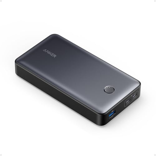 ANKER 537 Powerbank (PowerCore 24K für Laptop), 24.000mAh 65W, mobiles Ladegerät für MacBook Pro, Dell XPS, Microsoft Surface, iPad Pro, iPhone 13 Pro, iWatch Series 5 und mehr (Schwarz)