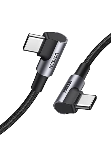 UGREEN USB C Kabel auf USB C 60W 1M doppelte Winkel USB-C Ladekabel USB-C 90 Grad PD 3.0 QC 4.0 kompatibel mit Galaxy S22 S21 S20 A53 A52s A33 iPad Pro 12.9 2021 iPad Air 5/Mini 6 MacBook usw.