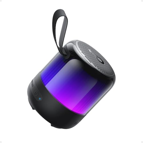 soundcore Glow Mini Speaker, Tragbarer Bluetooth-Lautsprecher, 360° Sound, Lichtshow, 12h Spielzeit, Individuell Einstellbare EQ & Licht, IP67 Wasser- & Staubdicht, für Camping, Zuhause & Strandpartys