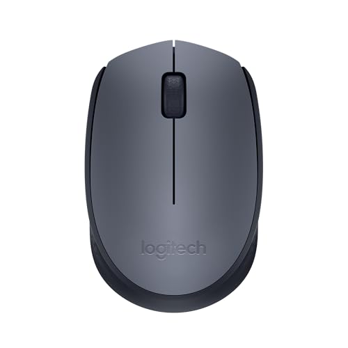 Logitech M170 Kabellose Maus, 2.4 GHz Verbindung via Nano-USB-Empfänger, Optischer Sensor, 3 Tasten, 12-Monate Akkulaufzeit, Für Links- und Rechtshänder, PC/Mac - Grau