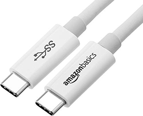 Amazon Basics USB-Typ-C-auf-USB-Typ-C-3.1-Gen1-Adapter-Ladekabel, 0,9 m, Weiß