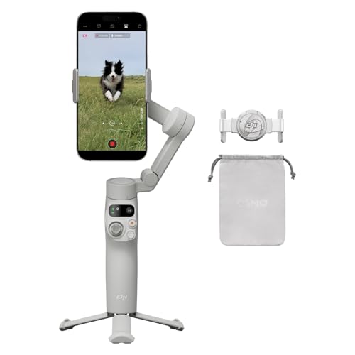 DJI Osmo Mobile 7 Gimbal-Stabilisator für iPhone, Android, integriertes Stativ, Ultraleicht, 3-Achsen-Smartphone-Gimbal, ActiveTrack 7.0, ShotGuides, EIN-klick-Bearbeitung, 10 Std. Nutzung