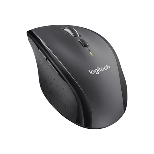 Logitech M705 Marathon Kabellose Maus, 2,4 GHz mit USB-Unifying-Empfänger, 1000 DPI, 5 programmierbare Tasten, 3-Jahres-Batterie, Kompatibel mit PC, Mac, Laptop und Chromebook - Grau