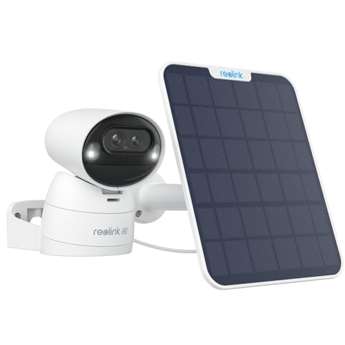 Reolink 4K Solar PTZ Überwachungskamera Aussen Akku mit Auto-Tracking & Zoom, Dual Lens, 8MP WLAN Kamera Outdoor, 30m Farbnachtsicht, KI-Erkennung, 2-Wege-Audio, Standalone, Argus Track+Solarpanel