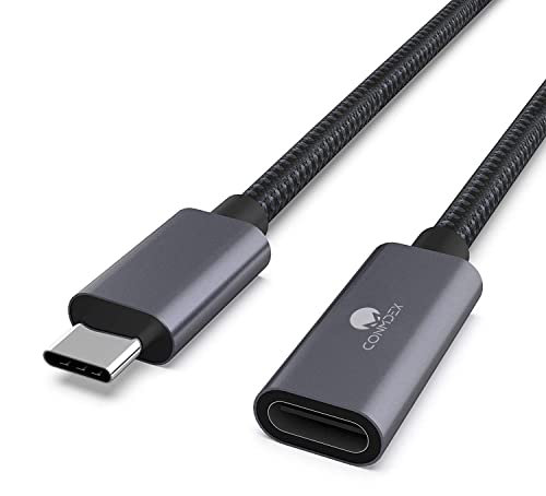 USB C Verlängerung 1m CONMDEX Typ C Stecker auf Buchse Verlängerungskabel USB 3.2 Kabel (10Gbit/s),5A/100W Laden,4K Video Datenkabel Kompatibel mit PSVR2,M1 M2 Max MacBook,Galaxy S23/S22,Dell XPS Grau