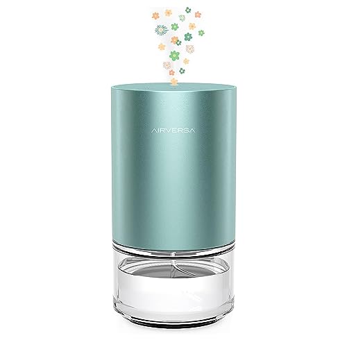 Airversa Aroma Diffuser für Ätherische Öle | Akku Wasserlos Batteriebetrieben Duftöl Diffuser | Diffuser ätherische Öle kabellos | Raumduft Diffuser -1/2/3 Stunden Timer-Einstellung (Mint)