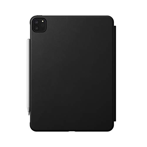 NOMAD Modern Folio Case robuste Klapphülle aus hochwertigem Echtleder kompatibel mit dem iPad Pro 11-Zoll in schwarz