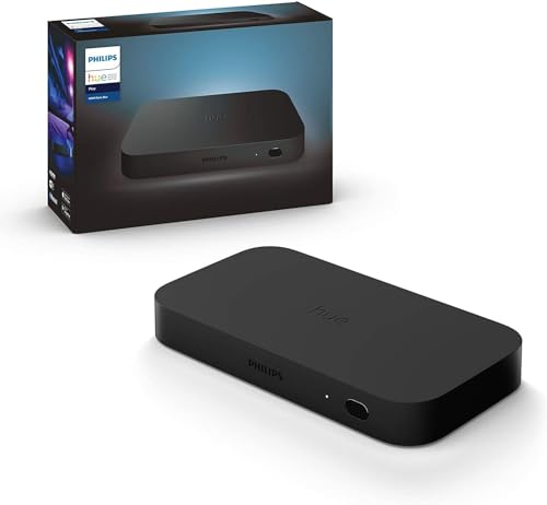 Philips Hue Play HDMI Sync-Box, smartes Zubehör für TV LED Hintergrundbeleuchtung, Nahtlose Lichtsynchronisierung für Heimkino oder Gaming mit Dolby-Vision, 4K und Surround Beleuchtung