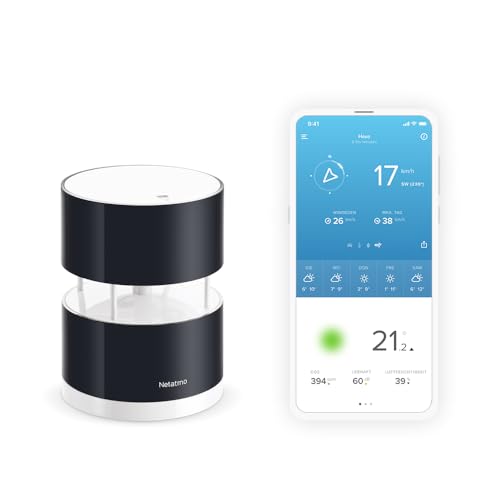 NETATMO Wetterstation Smarter Windmesser, Schwarz, 16 cm