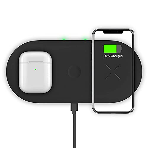 Raide Kabelloses Ladegerät Induktive Ladestation ,3 in 1 Wireless Ladestation für Apple Watch , AirPods Pro/2 Fast Wireless Charging Stand für iPhone 12/11/ Pro/Max/X/XS/XR / 8/8 Plus All QI-Enabl