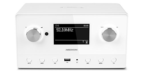 MEDION P85066 WiFi Stereo Internet-Radio, DAB+/UKW-Empfänger, Empfang von über 15.000 Internetradiosendern, USB-Anschluss, drahtlose Anbindung durch WLAN-Technologie