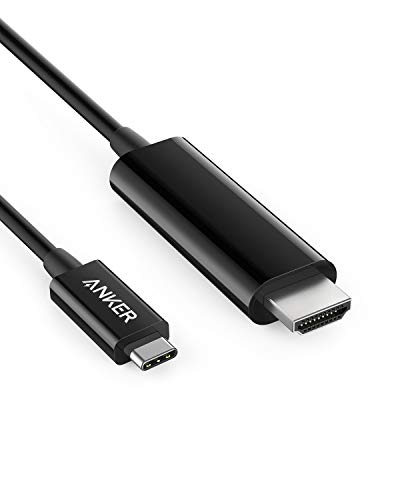 Anker USB C auf HDMI Kabel für Home Office, 1,8 m Typ C auf HDMI Adapter unterstützt 4K 60Hz, für MacBook Pro, MacBook Air, iPad Pro, Surface Book 2, Galaxy S20 und mehr, A8176011, Schwarz, 6'