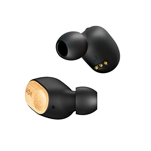 House of Marley Liberate Air Bluetooth Kopfhörer - Kabellose truly wireless In-Ears aus nachhaltigem FSC-zertifiziertem Bambus, recyceltes Silikon, 9 Std Akkulaufzeit, wasser- und schweißfest, Schwarz