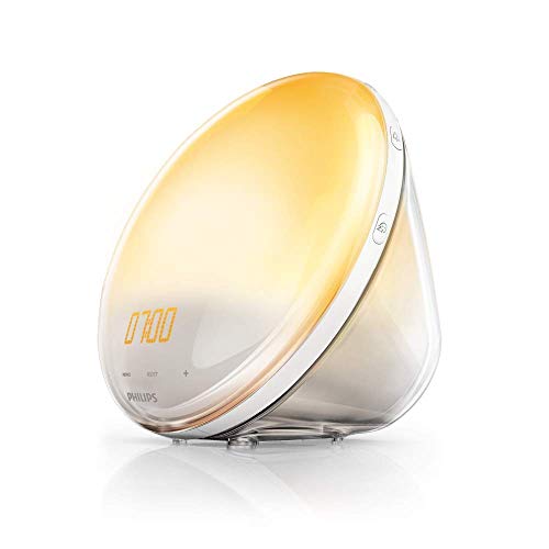 Philips HF3520/01 Wake-Up Light (Sonnenaufgangfunktion, digitales FM Radio, Tageslichtwecker) weiß