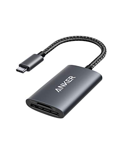 Anker PowerExpand 2-in-1 USB-C SD 4.0 Speicherkartenleser mit dualen Konnektoren, kompatibel mit SDXC, SDHC, SD, MMC, RS-MMC, Micro SDXC, Micro SD, Micro SDHC, UHS-II und UHS-I Karten