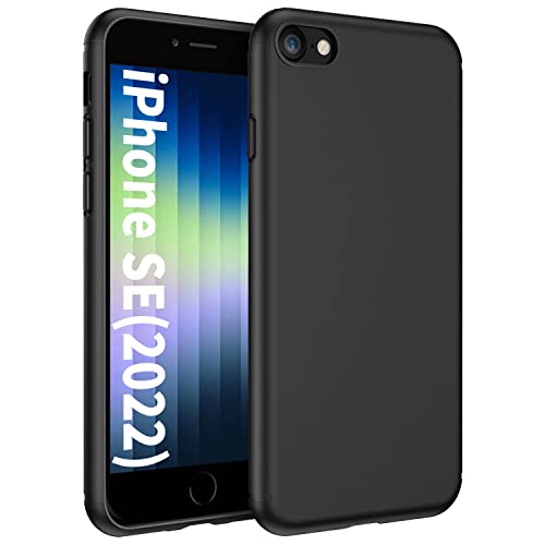 EasyAcc Hülle Case für iPhone SE 2020/ iPhone 7 / iPhone 8, TPU Telefonhülle Matte Oberfläche Handyhülle Schutzhülle Schmaler Telefonschutz Kompatibel mit das iPhone SE 2020/7/8 4.7'', Schwarz