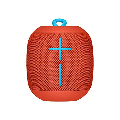 Ultimate Ears Wonderboom Tragbarer drahtloser Bluetooth-Lautsprecher, 360° Surround Sound, Wasserdicht, 2 Lautsprecheranschlüsse für kraftvollen Sound, 10 Stunden Akku - Rot