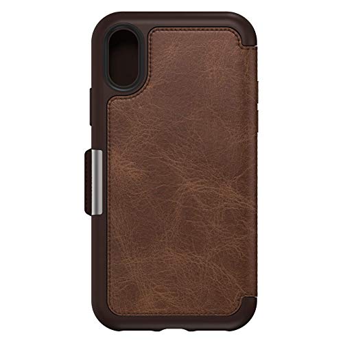 OtterBox Strada Hülle für iPhone X / iPhone Xs, stoßfest, sturzsicher,Premium Lederfolio mit zwei Kartenhaltern, 3x getestet nach Militärstandard, Braun