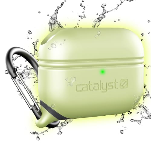 Catalyst Wasserdichtes Special Edition Case für AirPods Pro (1. und 2. Generation), kompatibel mit kabellosem Laden, einteiliges Design, hoher Fallschutz, mit Karabiner, Soft-Touch – Glow in The Dark