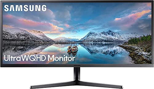 Samsung Ultra WQHD Monitor S34J552WQR, 34 Zoll, 4K UHD 1600p Ultra Wide , VA-Panel, UWQHD-Auflösung, 21:9 Format, AMD FreeSync, Reaktionszeit 4 ms, Bildwiederholrate 60 Hz, Dunkel Blau, Grau