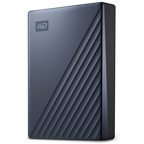 WD My Passport Ultra externe Festplatte 5 TB (mobiler Speicher, Metallgehäuse, herunterladbare Software, automatische Backups, Passwortschutz) Blau - auch kompatibel mit PC, Xbox, PS4 und PS5